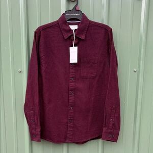 Men's Brushed Cotton Twill Shirt With Long Sleeves Size S